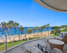 Embracing a coveted absolute beachfront position this architect designed tri-level residence offers a rare opportunity for exclusive family living with an uninterrupted ocean backdrop. It provides an outstanding lifestyle just 10 minutes’ drive to Terrigal.
Six year old home with suspended slab concrete construction
Designed to capture spectacular views from every angle
Sophisticated setting with premium finishes and fixtures
Sleek neutral décor ensures the view remains centre stage
Open plan living and dining areas flow to beach view decks
Palatial master with vaulted ceiling and full spa ensuite
Underfloor heating, travertine tiles, CBUS wiring, in-ceiling speakers
Lower level kitchen creates potential guest accommodation
Exclusive address with expansive level lawn flowing to beach