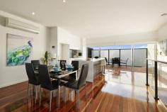  4/ 3 Sturt ESSENDON Bed 	 3  |   	 Bath 	 3  |   	 Car 	 2  Inspection Times 	 Auction Times 12:00pm - 12:30pm  Saturday, 17 May 2014 11:00am Saturday, 14 Jun 2014 Alluring Lifestyle In Desirable Locale  Revel in the exemplary living style presented by this modern three bedroom residence on 252 sq meters (approx.), situated in a small cul-de-sac adjoining Cliff Allison Reserve, mere moments from trams and the many temptations of North Essendon Village. Zoned for Strathmore College, it showcases a vast living/dining/impressive kitchen and generous entertainers' deck, dominating the top floor of three storeys. The kitchen presents expansive stone surfaces, stainless steel Smeg appliances, including an electric oven and dishwasher, plus a four-plate glass ceramic cooktop, range hood, pantry and cabinets. There are also smaller balconies with views, contributing to the delivery of a highly sought-after, fashionable and easy lifestyle. Enhanced by a video intercom and complete with split system heating/cooling, supplemented by panel heaters on the ground floor, the home boasts three enormous bedrooms (each with a chic ensuite). The master bedroom encompasses a covered balcony, a very spacious walk-in robe and a large, stylish ensuite, complete with a relaxing deep bath, separate shower, toilet and vanity, with two tasteful semi-recessed basins. There is also a convenient powder room, adjoining the living zone, plus a laundry and an electronic tandem garage with direct entry. Serenely situated, yet so convenient to Essendon's best features and the CBD, contentment is calling.   