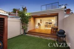  243 Danks St Albert Park VIC 3206 Beautifully renovated Victorian combines period features with 
modern day architecture. Comprising: Two bedrooms (with built-in robes) 
and family size central bathroom (with stone bench top, stylish stone 
tiles and Villeroy Boch bath and toilet), kitchen (with Miele induction 
stove top and oven, dishwasher and stone breakfast bar) opening to 
expansive dining/family room. Rear bi-fold glass doors open onto covered
 alfresco area and garden plus rear laneway access for a vehicle. 
Upstairs: Main bedroom (with two robes and large roof storage), second 
modern bathroom and living area/parents' retreat with a terrace. 
Features: Beautiful polished floorboards, premium fittings, LED lighting
 throughout, central heating and cooling, solar power, internet wired 
house, under stairs storage and a garden shed further compliment this 
wonderful property. Inspect during scheduled open times or by appointment with the agent. Presented by Cayzer Real Estate Albert Park & Port Melbourne. ALL ENQUIRIES MUST INCLUDE A PHONE NUMBER. .