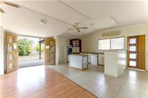 566 Moorlands Road Meadowvale QLD MORTGAGEE EXERCISING POWER OF SALE BEING SOLD UNDER THE HAMMER ON 27th OF SEPTEMBER 2014 @ 11am Set well back from the road and hidden by established landscaping, the home features a large open and flowing design, large living areas with floating timber floors, high ceilings, air conditioning and ceiling fans. Functional air conditioned kitchen with a bench top stove and wall oven. Although the kitchen & appliances are dated, the floor design & characteristics of the home would make installing an ultra-mod spec kitchen look appropriate & fantastic, this improvement alone would vastly increase the value of the property. 3 carpeted bedrooms with ceiling fans and a new nearly complete modern bathroom with spa bath, just some minor finishing is needed here. 4 bay powered shed with concrete and paved flooring that can also be access via the rear veranda. Ideal workshop setup having a drive through bay. Flat, fully fenced, 6,000sqm (approx. 1.5 acres) block being mainly clear with boundary trees. The perfect size for a lifestyle property, not too big that it’s unmanageable but not too small, very few limits on what could potentially be done with the land. 