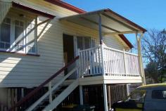 WARWICK, QLD, 4370  This 2 Bedroom plus sleep out home offers 2 large bedrooms with a good size kitchen and combined lounge / dining. The bedrooms open onto a closed in verandah, on the sunny side of the home. Slow combustion wood heating makes this very cosy in winter. Single car accommodation under the house as well as a huge storage area. Occupies an 800sqm allotment. Worth a look at this money! 