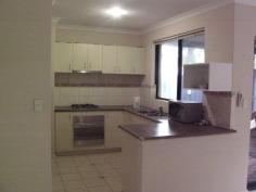  2B Windemere Crescent, Nollamara WA 6061 Quiet street but still close to the bus, this lovely 3×2 villa has a street frontage and double remote garage with shoppers’ door into the hall. Open plan kitchen, dining and living with split system air conditioner. Both bathrooms have screened showers and bathroom two is a semi en-suite to the second bedroom. The courtyard has a roof and is accessed via the living area. 