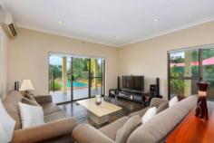  5 Boronia Street Concord West NSW 2138 Peacefully placed in a premier street setting, this expansive family home offers all the features one can desire showcasing a sprawling layout, multiple and versatile indoor/outdoor living spaces and an inviting tropical pool. Superbly appointed throughout with quality finishes, it's an easy stroll to the bay, school, bus and shops. - 	 Grand timber framed entry foyer, private lounge with fireplace - 	 Sun-room/study ideal for a home business, separate dining - 	 Spacious family living, near new designer Caesar-stone kitchen - 	 European appliances, gas oven and cook-top, breakfast bench - 	 Wraparound alfresco terrace, easy care grounds, large beds - 	 BIR's, reverse cycle air conditioning, security, garden shed - 	 Over-sized lock up garage, carport, additional off street parking 