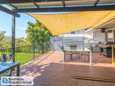  1334 Beaudesert Rd Acacia Ridge QLD 4110 Entertain your friends and family with the generously sized back deck and fully fenced backyard. The fully-equipped kitchen, combined living and dining room open straight out onto the deck; perfect for families and entertainers alike. Features include; *  Two bedrooms plus study *  Functional kitchen with stainless steel appliances including dishwasher *  Large back deck, partly structurally undercover and partly covered by sail *  Hardwood timber flooring through living and kitchen *  Air conditioning unit in living area *  Wardrobes in main bedroom *  Ceiling fans in bedrooms *  Private front deck *  5KW solar system - Cut down your electricity costs! *  Two water tanks *  Garden shed *  Fully fenced 575sqm block, plenty of room for a pool *  Remote lock up garage plus sail in front for extra car space *  Security screens Location; *  Parkland across the road *  Very close to bus stops *  Close to Acacia Ridge Shopping Centre - Approx 500m away *  Close to Souths Sports Club & Acacia Ridge Primary - Approx 1.5km away 