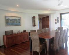 432 Lake Cooroibah Rd Cooroibah QLD 4565 This 2.17 ha site is the setting for this magnificent 8-bedroom home, 
now too large for it's empty nester owners who wish to downsize. 
There is potential for use as a corporate resort, dual home, couples retreat or a B&B. 
The home is surrounded by approx. 1/4 km covered decking which offers 5 
alfresco entertainment areas including a large central breezeway. 
 
Features Include: 
 
506m2 under the roof and 400m2 of covered verandahs 
High Cathedral ceilings, double sliding doors throughout 
Large sitting room with dining area, second area as bar. 
Master suite privately on first floor with dressing room and ensuite 
Second Master suite plus six further bedrooms, 6 bathrooms 
Large working office with access to verandah 
Generous outbuildings, capacity for 11 cars, workshop 
Large resort style pool with waterfall and gazebo 
Dam, solar hot water, 3 phase mains electricity. 
Noosa 12 minutes drive from shops,beaches, schools.
 