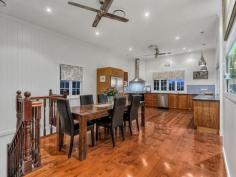  16 Merehaye St Wooloowin QLD 4030 The Inner City suburb of Wooloowin has long been a favourite with professionals and families simply by virtue of its location to the CBD and the delightful architecture that is lovingly preserved by house proud owners. 16 Merehaye Street Wooloowin is a perfect example of the retained Queenslander style of the 1930's coupled seamlessly with the modern edgy design to meet the demands of the family spread over 2 delightful levels. Simply, this home is delight in every respect. The owners have painstakingly restored and renovated this home creating a double level home of style and distinction, with multiple living areas, 5 bedrooms, 2 bathrooms, and 3 car accommodation all encapsulating the superb city views. The original home has been transformed with a renovation on the upper level starting at the kitchen and flowing throughout the entire home. The chefs kitchen is a delight. With timber cabinetry, stone benchtops, stainless steel European appliances, including 700wide gas cooktop and electric oven, dishwasher and rangehood, all central to the amazing full width servery that opens out to the covered deck with absolute city views. Adjacent to the deck are the informal meals area and lounge all atop beautiful solid timber floors, throughout the entire upper level. Also on this level are 4 bedrooms all generous in size and a superbly renovated family bathroom including freestanding bath, frameless glass shower, floor to ceiling tiles and quality and luxury in abundance, this is a delightful and relaxing space in keeping with the style of the home. On the lower level, accessed via a timber staircase, there is the Master Suite with ensuite, opening onto the rear yard and magnificent in ground pool and landscaped surrounds.  Also on this level is a fully tiled lounge/rumpus room or media room, a study or home office and direct access to the rear yard and pool and 3 car accommodation. Additionally the home has ducted airconditioning throughout the upper level, ceiling fans throughout the entire home, and attention to detail at every turn. This is truly a home to be proud of in an ideal location, walking distance to Wooloowin or Albion City Rail stations, public and private schools and just 6 kilometers to the centre of Brisbane. Upper Level 2 Bedrooms, built-ins, ceiling fans  2 Bedrooms, ceiling fans 1 Family bathroom Living area with access to balcony  Chef's Kitchen with timber cabinetry, stone benchtops, gas cooktop Dining area Lower Level  1 Master bedroom, ensuite, access to outdoor entertaining Office  Living area Laundry 30sm lockable storage area Outdoor entertaining area Swimming pool  Amazing city views 567m2 Block  Ducted air conditioning  Electric gates 3 Car accommodation Walking distance to public transport Close to shops  Close to schools 
