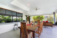  9 Mauritius Crescent Kawana Island Qld 4575 This pristine Asian influenced residence, is the epitome of contemporary Island living. Meticulously maintained and suited to those looking for luxury living with room for the extended family or professional couple working from home. Just some of the great features of this resort style home are as follows. Boasting 460m2 of high class living space on a 979sqm allotment. One off design incorporates a separate self contained granny flat/student accommodation with 2 Queen size bedrooms, bathroom, kitchenette and living room. A further 2 Queen size bedrooms with built-ins. King-size master bedroom with walk-through robe, luxurious ensuite with marble tops and spa bath. Stunning gourmet kitchen with two-pak cupboards and drawers, stone bench-tops and gas cook-top. Vast outdoor under-roof entertaining area, overlooking resort style pool. Purpose built home office with cathedral ceilings. Originally a 6 car garage has now been integrated into a huge games room. 3 car garage. Huge internal shed/storage room. Ducted air-conditioning throughout. Beautiful porcelain tiles. Electric security gate and security system, secure, safe and private. 9 Mauritius Crescent is situated in an enviable coastal position in the heart of Kawana Island, in easy reach of prime suburban centres, fabulous beaches, major schools and a myriad of exceptional entertainment and recreation facilities and the added convenience of being only a 5 minute drive to the new Kawana hospital complex. 
