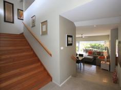  15A Headland Rd Sapphire Beach NSW 2450 Offers over $849,000 Located just a short stroll to desirable Sapphire Beach; this deluxe Torrens Title home embeds you in luxury that many dream of but few get to experience. Designed with attention to detail and climate controlled comfort in mind this home flows seamlessly and effortlessly blends indoor and alfresco lifestyles. Bi-fold doors lead to the tiled under-roof rear entertaining area with sunny timber deck combining outdoor dining with casual living. A north facing rear yard draws plenty of sunlight and cool breezes making it the number ONE option for entertaining. This stylish rendered home features quality tiled flooring throughout the main living areas. The sleek modern kitchen with granite benchtops and frosted glass overhead cupboards and feature lights provides stainless steel Miele appliances consisting of an 900mm electric cook-top and under-bench oven, range-hood, dishwasher and butlers walk in pantry that adjoins the laundry and under-stair storage. The split ground level consists of two bedrooms; one with a built in robe, the other with a walk through robe and WC. The main bathroom is also on this level with separate toilet for added convenience. A sumptuous timber staircase leads you upstairs to a private domain that offers a hotel-style retreat with a living space that includes a kitchenette, main suite with ensuite spa bath (which features an opulent bi-fold privacy screen) and study. The partially screened generous North facing balcony overlooks the landscaped rear garden and provides ocean glimpses. This lavish property also features a double lock up garage with remote and internal access. Additional features include: serene courtyard with water feature, solar hot water, electric windows in staircase, ducted air-conditioning, downlights, ceiling fans and all weather roller blinds. With quality fixtures and fittings throughout there has been no expense spared in creating this exquisite architect designed home located on the exclusive Sapphire Headland. For Sale Offers over $849,000 Features General Features Property Type: Townhouse Bedrooms: 3 Bathrooms: 2 Land Size: 406 m? (approx) Indoor Ensuite: 1 Toilets: 3 Study Built in Wardrobes Dishwasher Outdoor Remote Garage Garage Spaces: 2 Deck Courtyard Fully Fenced Other Features Ducted Air-conditioning, Spa, Landscaped gardens, Convenient location, Internal access, Storeroom, C 