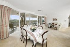  136/381 Bobbin Head Road Turramurra NSW 2074 Offers over $1,625,000 LUXURY PENTHOUSE IN THE SOUGHT AFTER "HUON PARK" This superb penthouse apartment offers the proportions of a house, 217 sqm internal plus 82 sqm of balcony, with all the benefits of single level living with a beautiful North facing outlook. Designed for the over 55's the property has a secure lift entrance from the garage to the apartment front door. Having a huge living area leading out to a beautiful covered balcony which enjoys a wonderful outlook, stunning kitchen with island unit, master bedroom with built ins and ensuite, 2nd bedroom with built ins and ensuite bathroom, 3rd bedroom with built ins and ensuite bathroom, fourth bedroom with built ins, separate bathroom. Balconies to the front and rear. Lift access to the huge double lock up garage. Ducted airconditioning and internal laundry. Huon Park complex offers resort style features including indoor heated pool and spa, full size snooker table, library, bowling green, dining room, hairdresser and a very active social committee. No departure or deferred management fees on re-sale. 