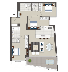The Grandstand Claremont - Typical Apartments 3 Bed | From $995,000* If you long for spacious, contemporary living in Perth’s stylish western suburbs, look no further than The Grandstand’s largest residences. Take your pick from street front or oval views. With a selected number of three bedroom apartments spanning 105sqm to 116sqm strata size, you’ll be surprised at just how comfortable and spacious your Claremont apartment lifestyle can be, within these sophisticated abodes. Key apartment features: Reverse cycle air conditioning Spacious tiled balconies with glass balustrades ranging 15sqm to 37sqm Designer kitchen with stone benchtops and timber look joinery Miele appliances including a 90cm 5-burner gas cook top and 60cm semi integrated dishwasher 2.7m ceilings to living and bedrooms 100% wool carpet and high quality tiles Semi frameless shower screens, full height tiling, chrome tapware, double vanities and baths with tiled surrounds Colour backed glass built-in wardrobes and separate linen cupboards Separate store room as well as bike storage * Price correct at 01/09/15. May be subject to change.     