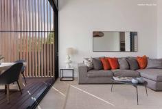  1/41 Frederick Street East Gosford NSW 2250 Habitat offers high-quality design and low-maintenance living in East Gosford, an established and popular neighbourhood on the Central Coast. Designed by Andrew Dickson and Ben White of White + Dickson Architects and completed in February 2017, Habitat is a four-house development that takes its cues from modernist architecture. Wide open stacker doors capturing bay breezes, sunshine glinting off the Broadwater and the lush green of the bush in the surrounding hills. Habitat’s name says it all and its carefully conceived building and interior design, undertaken by respected local architects White + Dickson is unique, enduring, highly functional and harmonious with its surrounds. Habitat, House One is well suited to downsizers with the master bedroom and main living spaces on the ground floor and additional bedrooms upstairs. The three-bedroom, two-bathroom townhouse has a sunken living area that opens to a loggia and the front garden. Colours and materials have been inspired by the local environment and every room has been designed to capture cross breezes for natural ventilation. The oversized 172 square metre townhouse provides glimpses of the Broadwater. The development’s unique, two-by-two configuration, abundant natural light and carefully conceived cross ventilation will appeal to villa, duplex and town home buyers with an eye for architecture, design and quality. 