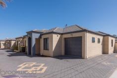  1/69 Ferguson Street Midland WA 6056 This appealing three bedroom two bathroom villa is easy to maintain and opportunely located for your convenience just minutes from the heart of Midland’s main shopping precinct. With new paint and floor coverings throughout, it offers a blank canvas as the perfect base for those looking to make the most of every day and get a head start in life. 3 bedrooms 2 bathrooms Refreshing, modern villa New paint & floor covering Fantastic, practical kitchen Bright open plan living, A/C Generous master suite, BIR Neat rear paved courtyard Automatic garage + store  Great 185sqm front strata  Convenient & central locn This modern strata unit feels open and fresh due to the warm sunshine that streams in from the rear courtyard and the recent décor updates - meaning you get to enjoy new paint and floor coverings throughout. The open-plan living, dining and kitchen feature on-trend neutral décor which create a blank canvas for you to colour to your style, and a reverse cycle air conditioner to keep you comfortable whilst you do so. The kitchen boasts great storage with a walk-in pantry, overhead cabinetry, fantastic bench space and a breakfast bar for those quick meals on the run; perfectly satisfying those day-to-day requirements. The master suite is finished with a wall of built-in robes and neat ensuite, whilst the two junior bedrooms are situated separately at the front of the home. Each with plush carpet and built-in robes, they share the family bathroom which boasts a bath, large vanity and separate toilet. The single garage features a handy nook for storage, as well as an automatic door and shopper’s entry for everyday functionality. Close to local schools and parks, it offers the epitome of accessibility and convenience. Tucked in the midst of the bustling Midland metropolis, you will find an endless range of shops, restaurants and services at your doorstep. Does this property tick your boxes for a change in lifestyle? Call Guy King - 0417 900 315 to arrange an inspection or discuss other opportunities to enhance the happiness in your life. BE SEEN - BE SOLD - BE HAPPY Do you want your property sold? For professional photography, local knowledge, approachable staff, a proven sales history and quality service at no extra cost call the Brookwood Team. 