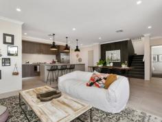  12 Gooljak Rise Lakelands WA 6180 The light and bright contemporary elevation is finished in neutral tones with gentle splashes of colour and a feature brick column in warm white for visual texture. A separate theatre room overlooks the streetscape to the front of the home, with the open plan Kitchen, Dining and Family areas tucked neatly behind. The walk in pantry is discretely positioned opposite the end of the island bench offering ample space & shelving, with the Laundry and Walk in Linen accessible from the Kitchen for ultimate convenience. Three good sized rear bedrooms are positioned off a rear wing – two with walk in robes, and the third with its’ own entrance passage and double sliding robe. The beautifully appointed upstairs Master Retreat with its own lounge, ample walk in robe and Ensuite with double vanity, presents more like a private studio than a bedroom. Located just 10 minutes (approx.) from Mandurah’s vibrant town center and marina, Lakelands is the perfect choice for anyone seeking a family-oriented community with an outstanding list of attractions on your doorstep. 