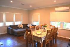  5 DAVID STREET Moree NSW 2400 $350,000 PRETTY AS A PICTURE! * 3 Bedrooms - built-ins + c/fans * Renovated bathroom * Open plan lounge, meals & kitchen * Compact laundry * Linen cupboard in hallway * Log tile fire, s/system & ducted evaporative cooling * Single carport * Lock-up shed with power (8m x 7m approx) * External office, guest room or playroom * Fully fenced rear yard * Double concrete parking bay off lane way - sliding gate * Easy maintenance immaculate lawns & gardens 