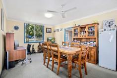 4208 Giinagay Way  Urunga NSW 2455 $445,000 - $465,000 Positioned on an easy care 477m2 corner block this property is ideal for those wanting to downsize their yard work and upsize their lifestyle! Well presented throughout, the home is of good proportion offering: 3 bedrooms, a cosy lounge room plus a spacious open plan kitchen and dining area. Outside the rear entertaining deck faces north / east capturing both beautiful sun and cooling sea breezes, it's the perfect spot for a quiet morning cuppa or a raucous family BBQ. Car accommodation is really well catered for here, with a double lock up garage plus a high clearance single carport ideal for those with a motorhome, caravan or boat. 