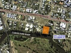  46 EDWARD STREET, Caboolture -  Waterfront Properties Redcliffe 4452m2 RIVERFRONT DEVELOPMENT SITE Approved for 45 (2&3 bedroom) units this massive 4452m2 block on the river at Caboolture is in a great position. This property is just walking distance to the train station and shopping centre. For more information call Kevin on 0423 948 271. 