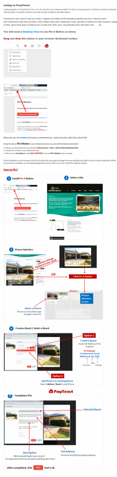  Listing on PropTerest Listing properties on PropTerest is  Free . You can use this social commerce platform to help your business grow. PropTerest connects businesses with thousands of potential customers everyday through its platform and Btab Network. 