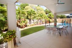 14 TURTLE PLACE BLACKS BEACH QLD 4740 $735,000 Inhale the sea breeze & exhale into a lifestyle of class & luxury! Turtle Place is a property of pure elegance, only footsteps away from the beach and minutes from retail & resorts; a location of peace and serenity yet also practicality. Four generously sized carpeted bedrooms, all with built-ins, ceiling fans & air conditioning will ensure comfort for the largest of families. The spacious open plan kitchen boasts a large stonetop island bench which acts as the central hub of the home, complete with breakfast bench perfect for morning cuppas, homework & chats while preparing dinner. There is ample cupboard space with built-in drawers in the pantry; a double fridge cavity; stunning tiled splashback & 5 gas burner cook top. The lounge & dining rooms are both open plan & are complimented by beautiful high vaulted ceilings, capturing amazing natural light and flowing breezes. Enter the outdoor entertaining area via sliding glass doors that overlook the resort styled inground pool & private, lush landscaped gardens (on automatic sprinkler systems & bore water). The Master Suite also overlooks the inground pool & is complete with walk in robe plus efficient ensuite. End a big day of sand, surf & swimming with a family movie, cuddled up in the air conditioned, tiled media room, that can be closed off from the remainder of the home, to offer extra seclusion. Then, sleep peacefully at the end of the day without the stress of water and power bills thanks to drinkable bore water & 6.6KW solar system (26 panels) that reduce these major costs. Let your dreams of resort-style living become a reality at 14 Turtle Place, surrounded by high caliber homes in a very family-friendly culdesac neighborhood. Disclaimer: The vendors and/or their agents do not give any warranty as to errors or omissions, if any, in these particulars, which they believe to be accurate when compiled. Prospective purchasers should satisfy themselves by inspection or otherwise as to the accuracy of the particulars. 
