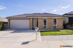  81 Irinyili Street Bonner ACT 2914 $699,000+ ***Although restrictions have lifted please remember COVID-19 guideline rules. Social distancing is to be respected. *** *** You may be asked to remove your shoes upon entry to the open home. We apologise in advance for any inconvenience this may cause and thank you for your co-operation and understanding.** Situated in the sought-after suburb of Bonner is this 4 bedroom ensuite family home. Its easy flow floor plan creates a comfortable, spacious home for the whole family to enjoy. The easy maintenance garden makes a memorable first impression which lasts throughout the whole property. Two separate living areas create a space for mum and dad to enjoy separate to the kids, or an option for a formal living area. The spacious open plan living area off the kitchen is the central hub to this home. The main bedroom is equipped with an ensuite and walk in robe for added convenience. The remaining rooms are spacious in size and have built in robes. Within close proximity to great schools including Neville Bonner Primary School, local shopping centres including Woolworths Bonner, Gungahlin Market Town or the bustling Casey Market Town all just a short drive away. Features 4 spacious bedrooms Built in robes to bedrooms Separate master bedroom with walk in robe and ensuite Large open plan dining and family area Large bathroom with bathtub and separate toilet Separate laundry Ample cupboard and bench space to kitchen Ducted reverse cycle heating/cooling (zoned) Easy maintenance garden Alfresco dining with outdoor kitchen, stone bench tops and gas bayonet Double garage with internal access.. 