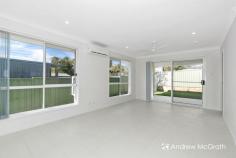  138A Northcote Avenue Swansea NSW 2281 $800,000 Best Value home on the market - why buy a 20 year old home when you can secure this brand new one! * Four bedroom single level villa home * Located on the Caves Beach and Swansea Heads side of town * Main bedroom features ensuite and walk in robe. * Modern kitchen, stone benchtops and latest appliances * Close to School, transport and shops and a level walk from Swansea CBD Shopping * Less than 1km from the surf. * Nice big Alfresco entertaining area off the rear living room overlooks the low maintenance yard. * Internal access single garage * Boating, fishing and other water activities virtually at your door! With great surf and sand just minutes away, Black Neds Bay access less than 180 metres from your door, this is the perfect spot to live for a quiet fish or heading out on your kayak or ski. 