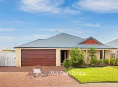  156 Dunsborough Lakes Drive DUNSBOROUGH WA 6281 Superb home located within easy access to Dunsborough town centre with pathways leading to parks, Community Centre and through to the beach. Featuring 4 bedrooms and 2 bathrooms with raised ceilings to the main living area, this family home also includes a theatre room and study area which would suit a growing family. Featuring stone benchtops in the kitchen, overhead cupboards, double pantry and 900mm appliances there is lots of room to move and plenty of storage options. The open plan living opens on to a huge undercover alfresco. The master bedroom is located at the back of the property and includes a large en-suite with bath, shower, double vanity and separate WC. Additional Features • 601sqm lot • 19m street frontage (north facing back yard) • Opposite public open space • Large walk-in linen cupboard • Side access • Established gardens and lawn • Split system reverse cycle air conditioning • Gas storage hot water system • Ceiling fans to bedrooms and main living area • Tiled flooring to main living area • Carpets to bedrooms and study 