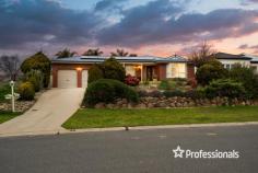  3 Lark Court West Wodonga VIC 3690 A beautiful family home, set high in the Court, in this fabulous West Wodonga location, on an 880m2 appx block. Positioned to capture and enjoy the views of the city lights of both Wodonga, and Albury The owners have spared no expense in updating this lovely home, with quality workmanship, fixtures and fittings ON OFFER : INSIDE - A large formal lounge with bay window and inviting gas log fire - A great master suite to the front of the home with a stunningly updated ensuite, floor to ceiling tiling, separate toilet, twin vanities, and rainwater shower heads - All three remaining bedrooms are of a good size with built in robes - Ducted heating and Cooling throughout for your year-round comfort - New top of the range hostess kitchen with stone benchtops, glass splashbacks, a 900mm cooker, Miele dishwasher, and a fabulous butler’s pantry with an abundance of storage, stone benchtop and inbuilt wine rack. - A separate meals/ family room is positioned adjacent to the kitchen, allowing plenty of living space for all - A family bathroom with full bath and separate powder room services the rear bedrooms - A beautiful décor throughout and quality window coverings OUTSIDE - Off the meals / family area, step out to a fabulous all weather enclosed and decked, spacious undercover entertaining area / pitched roof / downlights / remote control heaters. A fabulous area for entertaining with inbuilt benches and BBQ, and stacker doors, no matter what time of the year you can entertain in style - Outside this room you will find a very inviting fire pit area, professionally done with sandstone paving and inbuilt timber benches and privacy wall, a very inviting place to sit and relax and escape the winter chill - Positioned at the rear of the block the family fun will continue with a fabulous inground pool, perfectly landscaped and securely fenced, with a water feature and full pool cover - The adjacent rear yard houses the garden shed, whilst the oversized double garage offers high roller doors for the 4WD, and direct access inside through the all-weather entertaining area A beautiful family home, with all the hard work done, set in a desirable location, an inspection will impress! 