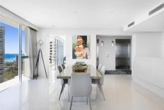  2201/25 Breaker Street Main Beach QLD 4217 $3,000,000 A home without compromise on the 22nd level of this iconic residential only landmark building in 'XXV' Breaker Street Residences. Setting a benchmark in coastal sophistication and architectural design this modern yet timeless, contemporary while classic property, holds a fine balance of grandeur and simplicity. This rarely occupied from new Sub-Penthouse is impeccably presented, showcasing the well-proportioned and spacious floor-plan with exceptional 360 degree views by day and night of the Pacific Ocean, Broadwater, Hinterland and the Main Beach Skyline. Each space flows naturally from one to the other, allowing privacy from the living areas and the sleeping quarters. The master suite enjoying a walk in robe, spa bath, private balcony and zoned ducted air-conditioning. The kitchen, the heart of many a home is well appointed with Miele steam, microwave and double oven(s), coffee maker, 5 ring gas burner hob and dishwasher. Electric blinds and sheer window furnishings add to the finesse of this immaculate fully furnished property, an inspection is highly recommended and will not disappoint. Features Include: • Luxury entire floor 229m2 beachside apartment • Three spacious bedrooms, two ensuited, plus additional third bathroom • Floor to ceiling windows with North facing wrap around balconies • Three additional separate balconies • Open plan living and dining areas capturing exceptional views by day and night • Gourmet kitchen, with Miele appliances and gas cooking • High ceilings and ducted zoned air-conditioning • Residential only living and pet friendly • Private lift foyer with double door entry • Secure tandem underground car park plus large storage cage • Highly respected on-site Management XXV Breaker Residences offers: • Lap pool with alfresco BBQ area • Spa & Sauna • Gymnasium • Residence lounge With the scarcity of properties of this calibre, in the increasingly sought-after Beautiful Main Beach, in a market where nothing is lasting long, an inspection is highly recommended. To arrange a private, one on one inspection, please call either Annette on 0408 218 361 or Claire on 0414 525 212. Main Beach, with its close proximity to excellent Gold Coast Public & Private schools, offers a variety of restaurants and cafes, Southport Yacht and Surf Clubs are within walking distance and nearby are Marina Mirage, The Sheraton Mirage, Palazzo Versace, Sea World and the Aquatic Centre. While care has been taken to ensure that photographs and information for this property are true and correct at the time of publishing, third party conveyed information or alteration in circumstances may impact on the accuracy of this information. 