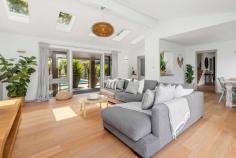  46 Maitland Street Davidson NSW 2085  $2.9 million This stunning contemporary home features an amazing pool and entertaining area, flush with a huge entertaining gazebo with BBQ, all overlooking the resort style pool. Come home from work to relax or entertain. Constructed of brick and tile this home has been completely remodelled, it presents freshly painted, with new kitchen and bathrooms, new floors and landscaping. Set on the high side of the street with amazing views over bushland to Gordon and St Ives, the home is breathtakingly private with no one overlooking you, and hidden behind large brick fences. Entrance is alongside the garage through a security gate with Intercom and camera, this leads to a large, covered walkway between the house and the pool area. The home features two totally distinct living areas that both flow through French doors to the covered deck and pool. The casual living area leads off the garage and has a bathroom & toilet that services the pool and lower level of the home, the other living area flows from the kitchen and also features the dining room, it also flows through opposing French doors to the rear yard and pond. It features timber floors, raked ceilings, split system aircon & is full of light. The modern kitchen features granite benchtops with waterfall edges & stainless appliances, dishwasher and a double bowl sink overlooking the garden through the huge picture window. Upstairs you have 4 bedrooms, plus 3 bathrooms, all with built-ins or walk in wardrobes, plus timber louvers on windows, ducted aircon throughout the upper level, three of these are King or Queen sized. The main bedroom features a master retreat alongside the King size bedroom, this leads to a huge new ensuite with full length tiling and double bowl vanity. The main bathroom is new with full bath and shower modern vanity & full-length tiling. The easy-care gardens feature a decorative fish-pond in yard plus entertaining area overlooking elevated bush views to Killara and St Ives. The huge resort style pool feature underwater lights, plus solar heating to lengthen the swimming season, and huge Cabana with BBQ to get away from the sun. Garaging has parking for 2 + cars in the double lockup garage with internal entry & electric door, plus plenty of storage or workshop room, plus parking on the driveway for a further 4 cars. Other features include timber floors throughout, freshly painted throughout, downlights throughout, close to local schools and transport, overwhelmingly quiet & private. 
