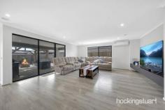  4 Milkmaid St Wallan VIC 3756 Property Highlights: ∙ 448m2 block ∙ Five bedrooms ∙ Two spacious bathrooms ∙ Formal Lounge ∙ Open Living ∙ Retreat Upstairs ∙ Study/ Fifth Bedroom ∙ Double garage ∙ High ceilings ∙ Downlights in living areas ∙ Quality Floorboards ∙ Quality Blinds ∙ Carpets in Bedrooms ∙ Stone kitchen benchtops with waterfall ∙ 900mm appliances ∙ Dishwasher ∙ Walk In Pantry ∙ Master with walk-in robe and ensuite ∙ Ducted heating ∙ Evaporative cooling ∙ Solar panels ∙ Covered alfresco with space for barbeque ∙ Cosy pergola area ∙ Fire pit area ∙ Low maintenance landscaping ∙ Split Systems ∙ Concrete around the property This property is not one to miss. 