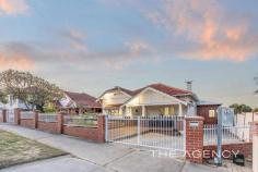  34 Egham Road Lathlain WA 6100 Nestled in one of Lathlain's most sought-after pockets, this charming family residence boasts four bedrooms, multiple living areas in addition to two separate outdoor areas. Ideally positioned with easy access to the city, great schools and renowned amenities, an enviable lifestyle awaits! Perched on the crest of a hill, you will immediately notice the vistas of the city skyline from the street. The front decked terrace area is expansive and delivers the perfect space to entertain while enjoying the fantastic view. The home opens onto a gallery-style entrance with soaring high ceilings and solid timber flooring. Four well-sized bedrooms, one with a robe, ensure ample space for a growing family. The large country kitchen offers lots of bench and cupboard space, functional appliances and a breakfast bar, providing a superb platform for meal preparation. The open-plan dining and living room connects to the outdoor area which features synthetic turf, ideal for low-maintenance living. The home also features a formal lounge which ensures that there is adequate living space for all residents. Property Features: ● Elegant bungalow-style facade with a gable and front porch ● Expansive front decked terrace. Perfect for entertaining whilst taking in the city views ● Master bedroom with built-in robe and split system air conditioning ● Three well-sized secondary bedrooms ● Primary bathroom with combined shower and bath, vanity and WC ● Built-in linen as well as an additional large linen or storeroom ● Formal lounge ● Country-style wrap-around kitchen with breakfast bar, functional appliances and lots of bench and cupboard space ● Combined family and dining room with fireplace and a ceiling fan ● Rear courtyard and porch with synthetic lawn for convenience ● Low-maintenance tiled flooring to the rear of the home ● Tandem parking for multiple cars ● Water Rates: $956.90 pa ● Council Rates: $1,551 pa 