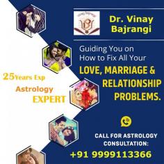  Astrology can help you understand why and give simple solutions. Marriage is a big decision for anyone; it changes your life. If you are thinking of getting married or married already, you might have many questions about it. Marriage Astrology can help you answer all of those questions. Get solutions to all your life-related problems/anxiety with personal guidance (non-automated) from DrVinay Bajrangi.   For more info visit: https://www.vinaybajrangi.com/marriage-astrology 
