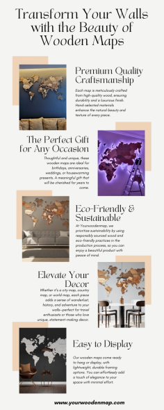  ransform your home or office with beautifully handcrafted wooden maps from Yourwoodenmap. Each map is made with high-quality wood and features detailed designs that add warmth and elegance to any space. Perfect for décor or as a thoughtful gift! 
