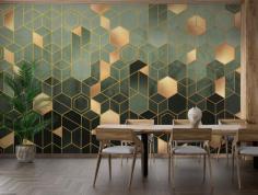  Geometric precision meets modern elegance with hexagonal wallpaper . Featuring symmetrical patterns and dynamic depth, it adds a contemporary touch to any space. Perfect for accent walls, offices, or stylish interiors, this design blends sophistication with a bold, structured aesthetic. 