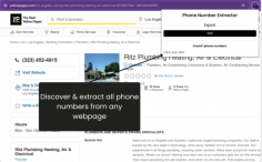  Phone Number Extractor - Chrome Extension 

   

 Extracting phone numbers from any website is now easy with Phone
Number Extractor , a free Chrome extension. Try Phone Number Extractor today and supercharge your workflow! 

 Website: - https://phone-number-extractor.com 

   

 Visit here our Chrome extension: - https://chromewebstore.google.com/detail/phone-number-extractor/epjgkcphfbhdjnmpolaoehiifokblbme 