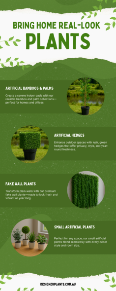 Designer Plants helps you instantly beautify YOUR space with stunning artificial green wall panels & faux boxwood screens. Our wide range of artificial vertical gardens are ideal to instantly enhance the beauty of any space! Install stunning artificial greenery panels to make your office or home more vibrant and welcoming. From expressing a unique nature-inspired artistic vision to having your private personal outdoor space, these artificial green walls give you value for money and create a space you’ll be sure to love. 