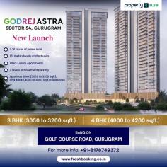  Experience
unmatched luxury at Godrej Astra, located on Golf Course Road, Gurgaon. This
premium development spans 2.76 acres, offering 3BHK and 4BHK residences ranging
from 3050 to 4200 sq. ft. Designed by UHA London and Cooper’s Hill, the project
features modern layouts, spacious balconies, and natural light-filled
interiors. Indulge in top-notch amenities like a clubhouse, speakeasy bar, pet
park, mini forest, paddle court, and more. Situated in Sector 54, it ensures
excellent connectivity to business hubs and leisure destinations. Contact Fresh
Booking at 8178749372 or 9910902063 for Godrej Astra for sale in Gurgaon! 

 Website: - https://www.freshbooking.co.in/residential/gurgaon/golf-course-road/godrej-astra-54-golf-course-road-gurgaon 
