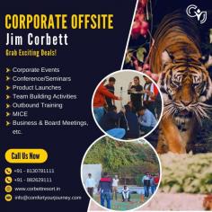  Looking
for the perfect corporate offsite venues in Corbett? CYJ Events offers
top-notch resorts and conference spaces for team outings, meetings, and
training sessions. Enjoy a blend of adventure and luxury with modern amenities,
lush greenery, and engaging activities like jungle safaris and team-building
exercises. Whether it's a small team retreat or a large corporate event, we
ensure seamless planning and execution. Elevate your corporate experience with
CYJ Events. To book this exceptional experience, call us at 8130781111 or
8826291111 today! 

 Website: - https://www.corbettresort.in/corporate-offsite-in-jim-corbett.php                
