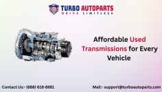  Once the transmission of your automobile is
damaged, you generally have two options: buy a new one at great expense, or
purchase a used transmission that has been tested to meet industry standards.
For owners of vehicles on a tight budget, purchasing a used transmission from a
trusted seller like Turbo Auto Parts is a good option. 

   

 Read More :-   https://turboautoparts.com/blog/used-transmission/used-transmissions-for-sale-ford-chevy-nissan-more 