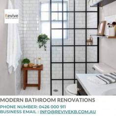 At Revive Kitchens & Bathrooms, we specialize in Modern Bathroom Renovations that combine sleek design with practicality. Our team works closely with you to create a contemporary space that reflects your style and meets your needs. From minimalist finishes to innovative layouts, we use premium materials and smart solutions to bring your vision to life. Choose Revive for modern bathroom transformations that are both beautiful and functional. visit- https://goo.gl/maps/ePZYx2dUUELMSNyFA