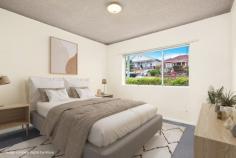  2/23 Hillcrest Street Wollongong NSW 2500 $499,000 With its open-plan design and value-adding potential now or later, this tranquil ground-floor apartment provides a welcoming home base. Nestled into a small double-brick complex of only eight residences, it features a well-planned interior layout with defined living and kitchen zones complete with ceiling fan, a practical bathroom/laundry combination with separate toilet, and two privately positioned bedrooms of a decent size. Currently tenanted at $500 per week, it offers a fantastic investment or entry-level opportunity with Wollongong hospitals, transport links and CBD just minutes away. Features: Dip your toe into the market or augment your portfolio Neat kitchen with long breakfast bar and plentiful storage Handy built-in wardrobes fitted through both bedrooms Tiled bathroom with tub/shower and washing machine taps Elevated ceiling heights, single parking space on title Walkable convenience close to cafes, parks and bus stops Strata $300pq, Council $362.70pq, Water $147.31pq 