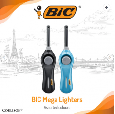  A gas kitchen lighter provides a safe and efficient way to ignite stoves, grills, or candles. BIC’s Mega Lighter is specifically designed for home use, featuring a long wand to keep hands safely away from the flame. The ergonomic handle and reliable spark make it a user-friendly tool for any household. Whether you're preparing a meal or lighting incense, this lighter combines performance and comfort. Built with BIC’s trusted safety features, it’s a reliable addition to your kitchen. Cook and light with confidence using BIC’s dependable gas kitchen lighter . 