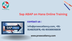  SAP S/4HANA ABAP Training Top of Bangalore , the demand for builders professional in ABAP on HANA is surging. Unlike conventional ABAP, SAP ABAP on HANA is optimized to paintings with the high-pace in-memory SAP HANA database. Learning this generation gives you a aggressive part inside the job marketplace and lays a sturdy basis for long-time period career increase in the SAP atmosphere. SAP ABAP on HANA Training for Beginners in Bangalore, offered via Proexcellency Solutions , one of the pinnacle-rated SAP training institutes within the city. This beginner-friendly route is crafted to introduce aspiring SAP experts to the sector of ABAP development on the HANA platform , combining foundational programming principles with modern in-reminiscence computing technologies. info@proexcellency.com 