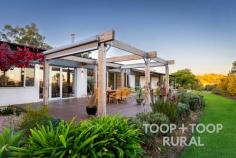  12 Blee St Angaston SA 5353 Just moments from Angaston’s heart, this architecturally designed five-bedroom home on 5.12 gently sloping acres offers rural privacy with town convenience. Panoramic township views create an idyllic backdrop for daily living. Thoughtfully designed for natural light and space, it features soaring ceilings, expansive glazing, and seamless indoor-outdoor flow. South-facing bedrooms (except the main) have high-set windows designed to capture warming winter sun while blocking summer heat. Main living spaces are similarly designed to flood interiors with light without harsh summer sun. Entertain under the pergola or relax in the sheltered courtyard, amid landscaped gardens and established fruit trees. The private bitumen driveway at the end of a quiet no-through road enhances privacy. With meticulous attention to detail—from underfloor heating in all bedrooms to sustainability with solar panels, rainwater tanks, and reticulated irrigation—the property is ideal for families, retirees, or those seeking a peaceful yet practical lifestyle. Just two minutes from Angaston’s cafés, shops, and markets, this property uniquely combines modern elegance with everyday convenience. PROPERTY FEATURES: • Architect-designed home on approx. 5 acres • Five bedrooms with individual climate control • Underfloor heating in bathrooms and main living areas • High-set windows in south-facing bedrooms for winter warmth • Open-plan living with high ceilings • Premium Rockwool insulation • Battery-compliant smoke alarms • Secure home with deadlocks, sensor lights, window locks • Panoramic views of Angaston • Grand olive-lined driveway (60 trees) • Paddocks suitable for equestrian or hobby farming • Landscaped gardens, orchard*, entertaining pavilion • NBN Internet (20mbps download & 4mbps upload) • 10.6kW solar panel system (Alinta Energy) • 3 Phase power connected Orchard Trees: 60 olives 3 varieties: Manzanillo, SA verde, Coneci  7 fig, 5 black 3 green 6 pistachio 6 prunes 1 peach 1 Orange 1 lemon 1 lime 1 fig (black) 