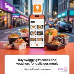 Craving the perfect gift for food lovers? Grab a Swiggy Gift Card from ZyroPay and satisfy every appetite. Whether you're looking to buy a Swiggy gift card, enjoy a Swiggy gift card discount , or send a last-minute Swiggy voucher, ZyroPay makes it easy and instant. From birthdays to casual surprises, you can buy Swiggy gift cards or Swiggy vouchers online in seconds. With secure checkout and quick delivery, gifting your favorite meals is now effortless. Choose ZyroPay to send a delicious surprise through a Swiggy gift voucher—the tastiest gift in town!
